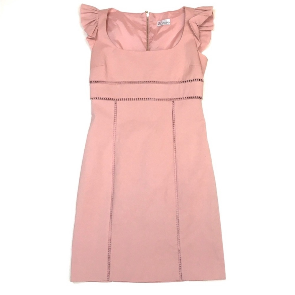 Red Valentino Ruffle Sleeve Sheath Dress Sz 48